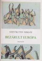 Szentkuthy Miklós: Bezárult Európa. Sajtó alá rendezte: Tompa Mária. Benne a a szerkesztő, a Szentkuthy-hagyaték kezelője, Tompa Mária (1936- ) kettős dedikációjával, közte Mohás Lívia (1928-2024) pszichológus, József Attila-díjas író részére szóló DEDIKÁCIÓVAL, dátumozott példány. Bp., 2000, Európa. Első kiadás. Kiadói kartonált papírkötés, kiadói papír védőborítóban, benne Mohás Lívia aláhúzásaival.