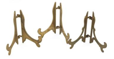 3 darab bronz tányértámasz, m: 18 cm