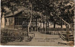 1912 Wien, Vienna, Bécs XIV. Hütteldorf (Penzing), Restauration Rieglerhütte / restaurant, waiters (tears)