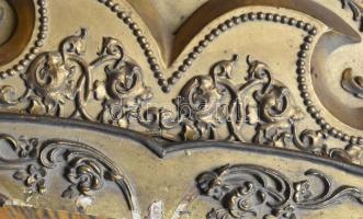 cca 19. sz., Falióra fa óratest szerkezet nélkül, zománcozott számlappal, sérülésekkel, 89x48 cm