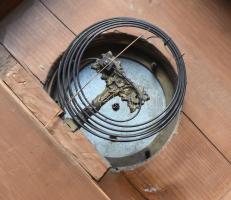 cca 19. sz., Falióra fa óratest szerkezet nélkül, zománcozott számlappal, sérülésekkel, 89x48 cm