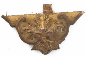 cca 19. sz., Falióra fa óratest szerkezet nélkül, zománcozott számlappal, sérülésekkel, 89x48 cm