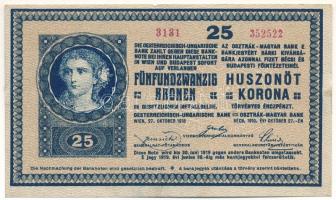 1918. 25K 3020 3mm, hullámos hátlappal T:VF ragasztónyom Adamo K22/3