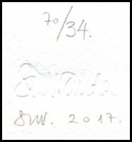 Szyksznian Wanda (1948-): Motívumok (cím nélkül, a Gyöngykor c. mappából). Computer print, merített ...