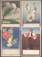 10 db kép a retró korszak álomfejtő sorozatából, egyik hátoldalán ceruzás feljegyzések, 15,5×10,5 cm