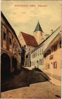 1916 Vorau (Steiermark), Marktkirche / street view, church, shop (EK)