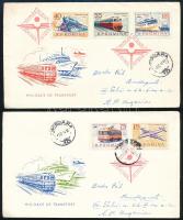 1963 Közlekedési eszközök sor Mi 2161-2165 2 db FDC-n