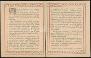 1913 Messinger A. budapesti cégének nyitható reklámkiadványa, melyben elektrotechnikai, mechanikai t...