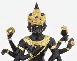 Phra Prom Bucha távol keleti istenség szobor. Festett bronz 22 cm