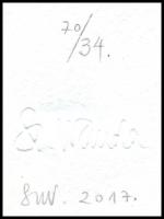 Szyksznian Wanda (1948-): Színes pillangók (cím nélkül, a Gyöngykor c. mappából). Computer print, me...