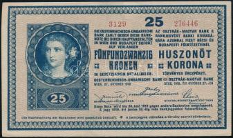 1918. 25K 3020 3mm, hullámos hátlappal T:AU,XF hajtatlan, nagyobb saroktörés, kisebb hajlások Adamo K22/3