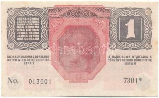 1916. 1K "7000" fölötti sorozatszám T:AU,XF hajtatlan, több kisebb hajlás / Hungary 1916. ...