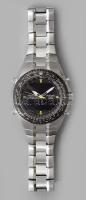Pulsar Chronograph kvarc férfi karóra. Fém tokos, fém szíjjal, elem nélkül. d: 42 mm