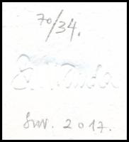 Szyksznian Wanda (1948-): Rovarok (cím nélkül, a Gyöngykor c. mappából). Computer print, merített pa...