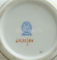 Herendi zöld Apponyi mintás bonbonniere. Kézzel festett, jelzett, apró kopásokkal d: 9 cm