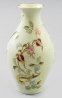Zsolnay virág mintás porcelán váza. Kézzel festett, jelzett, mázrepedésekkel 13 cm