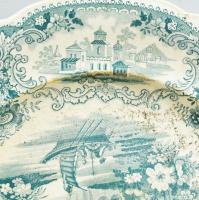 William Smith & Co dísztányér. cca 19 sz., kopott, d: 25,5 cm