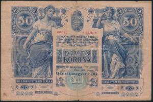 1902. 50K "1379 66080" T:VG / Hungary 1902. 50 Korona "1379 66080" C:VG Adamo K2...