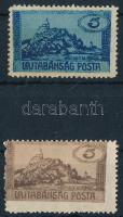 Nyugat-Magyarország VII. 1921 5K eltérő kék színben + támpéldány, mindkettő Bodor vizsgálójellel