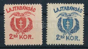 Nyugat-Magyarország VII. 1921 2,50K eltérő piros színben + támpéldány, mindkettő Bodor vizsgálójellel