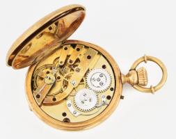Női zsebóra, zománc és brill berakással, működő szerkezettel. XIX. sz. vége d: 36 mm