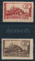 Nyugat-Magyarország VII. 1921 5K eltérő piros színben + támpéldány, mindkettő Bodor vizsgálójellel