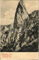 1921 Szádelő, Zádiel (Torna, Turna); Szádelői völgy, Cukorsüveg. Bódvavölgyi nyomda kiadása / valley, mountain, rock (fl)