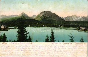 1903 Tátra, Magas-Tátra, Vysoké Tatry; Csorbai-tó. Cattarino S. kiadása / Csorba-See / Strbské pleso / lake (fl)