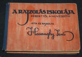 1942 Haranghy Jenő: A rajzolás iskolája, kezdetektől a művészetig című képes könyve Győző Andor kiadásában, külső és belső enyhébb sérülésekkel