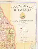 1969 Republica Socialistă România, Harta Administrativă / Románia közigazgatási térképe, 1 : 1.000.0...