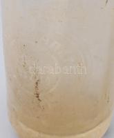 Mészáros Andrásné szikvízkészítő Edelény szódásüveg, ütődésekkel, m: 31 cm