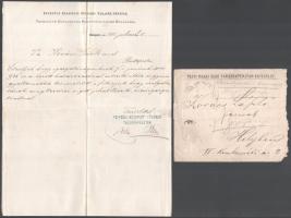 1881-1887 Kézdi-Kovács László (1864-1942) későbbi festőművész, műkritikus 2 db okmánya: Pesti Hazai ...