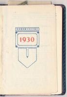 1930 A Gellért Kávéház (cégtulajdonos Krech Vilmos) zsebnaptára, ceruzás bejegyzéssel