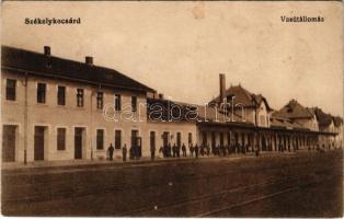 1916 Székelykocsárd, Kocsárd, Lunca Muresului; vasútállomás. Vasúti levelezőlapárusítás 9379. / rail...