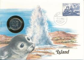 Izland 1984. 5K felbélyegzett borítékban, bélyegzéssel T:UNC  Iceland 1984. 5 Kronur in envelope with stamp and cancellation C:UNC