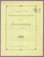 1903 Zilah, a Szilágycseh és Vidéke Takarékpénztári Részvénytársulat XIX. évi zárszámadása az 1902. évről