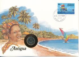 Kelet-Karibi Államok / Antigua 1981. 10c felbélyegzett borítékban, bélyegzéssel T:UNC  East Caribbean States / Antigua 1981. 10 Cents in envelope with stamp and cancellation C:UNC