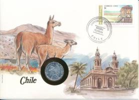 Chile 1979. 10c felbélyegzett borítékban, bélyegzéssel, német nyelvű leírással T:UNC  Chile 1979. 10 Centavos in envelope with stamp and cancellation, with German description C:UNC