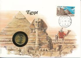 Egyiptom 1984. 5p felbélyegzett borítékban, bélyegzéssel T:UNC  Egypt 1984. 5 Piastres in envelope with stamp and cancellation C:UNC