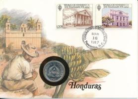 Honduras 1980. 10c Cu-Ni felbélyegzett borítékon, bélyegzéssel T:UNC  Honduras 1980. 10 Centavos Cu-Ni in envelope with stamp C:UNC