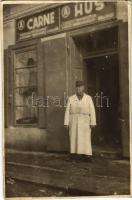 Marosvásárhely, Targu Mures; Húsbolt élelmezési helyi szervezet 88. sz. egység üzlete / butcher shop. photo (non PC) (13,5 x 8,7 cm) (szakadás / tear)