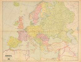 cca 1941 Európa térképe, szerk.: Dr. Koch Ferenc, 1 : 6.750.000, Bp., Közlekedési Nyomda, kis sérülésekkel, 89x69 cm