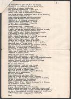 cca 1962 Zilahy Lajos - Vers libre Illyés Gyula születésnapjára, gépirat, tűzve, kis sérülésekkel, 4...