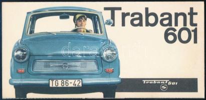 1964 Trabant 601, színes képekkel illusztrált, magyar nyelvű ismertető prospektus, kihajtva: 28,5x20 cm