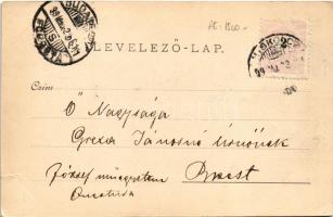 1899 (Vorläufer) Miskolc, Erzsébet tér, Kossuth szobor. Ferenczi B. kiadása (szakadás / tear)