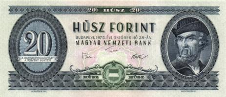 1975. 20Ft (4x) egymásutáni, ill. egyugrású sorszámokkal T:I