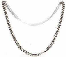 Ezüst(Ag) masszív fonott nyaklánc, jelzett, h: 50 cm, nettó: 30,1 g