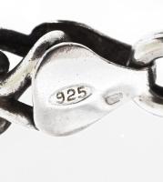 Ezüst(Ag) masszív fonott nyaklánc, jelzett, h: 50 cm, nettó: 30,1 g