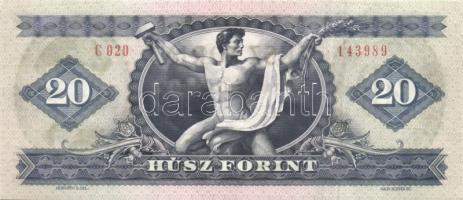 1975. 20Ft (4x) egymásutáni, ill. egyugrású sorszámokkal T:I