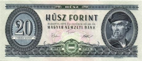 1975. 20Ft (4x) egymásutáni, ill. egyugrású sorszámokkal T:I